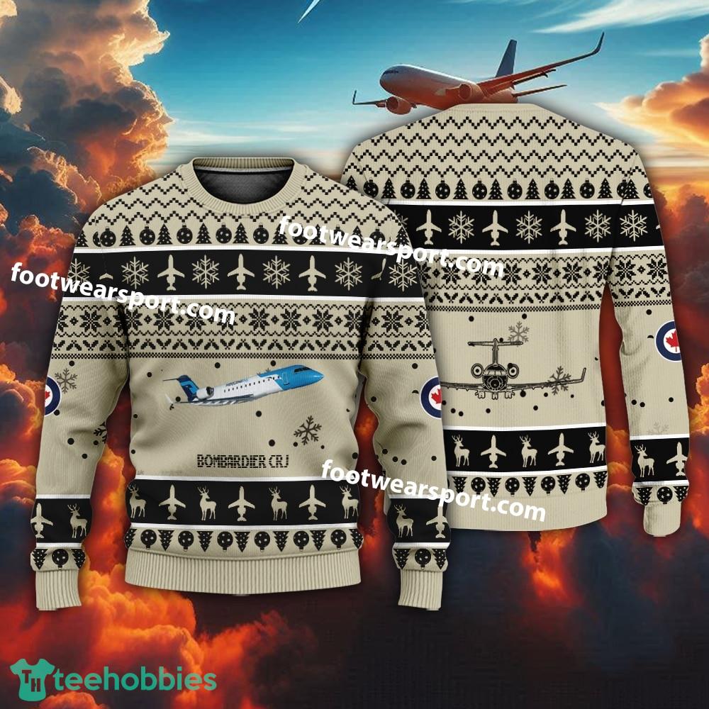 Aircraft Drawing Bombardier CRJ Christmas 3D Sweater Gift For Adult