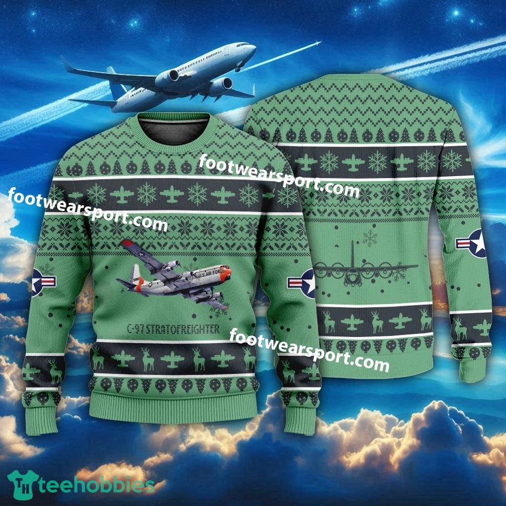 Aircraft Drawing C-97 Stratofreighter C97 US Air Force Xmas Sweater Gift Christmas