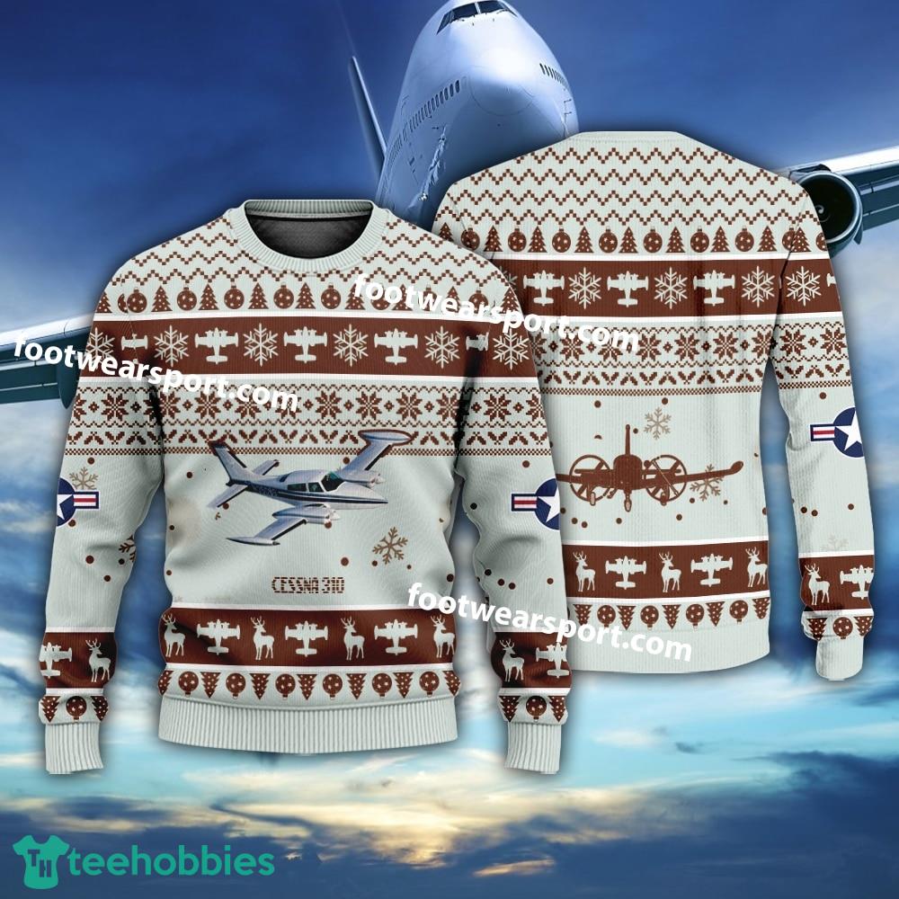 Aircraft Drawing Cessna 310 US Air Force Christmas Sweater Gift Christmas