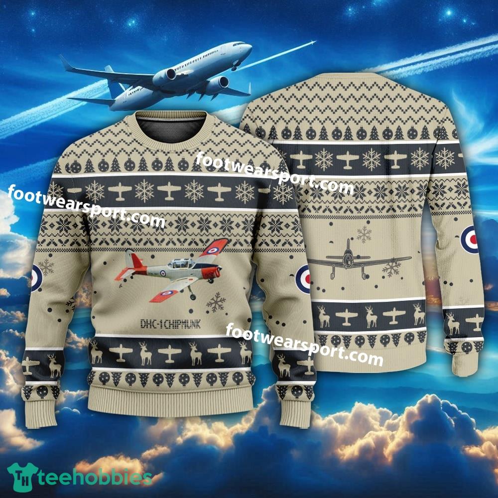Aircraft Drawing DHC-1 Chipmunk DHC1 Christmas Sweater Gift Veteran