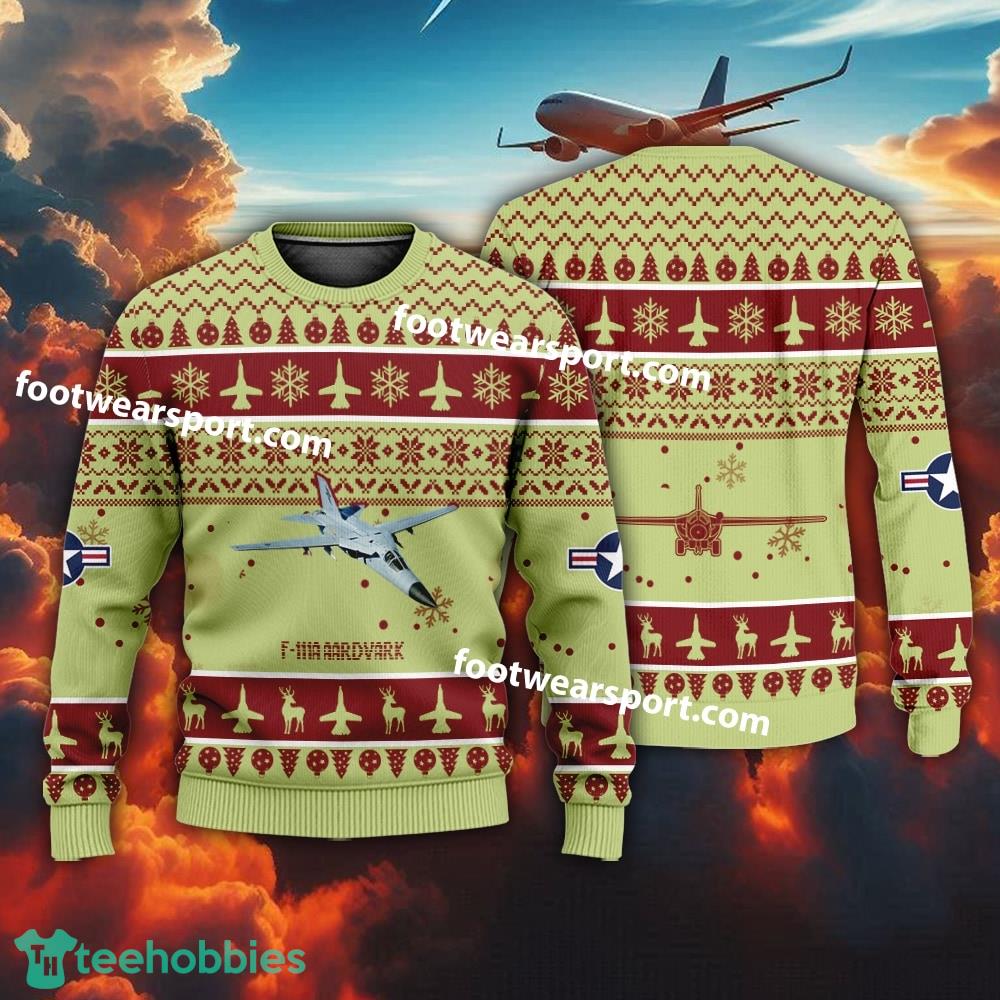 Aircraft Drawing F-111A Aardvark F111A US Air Force Christmas 3D Sweater Gift For Adult
