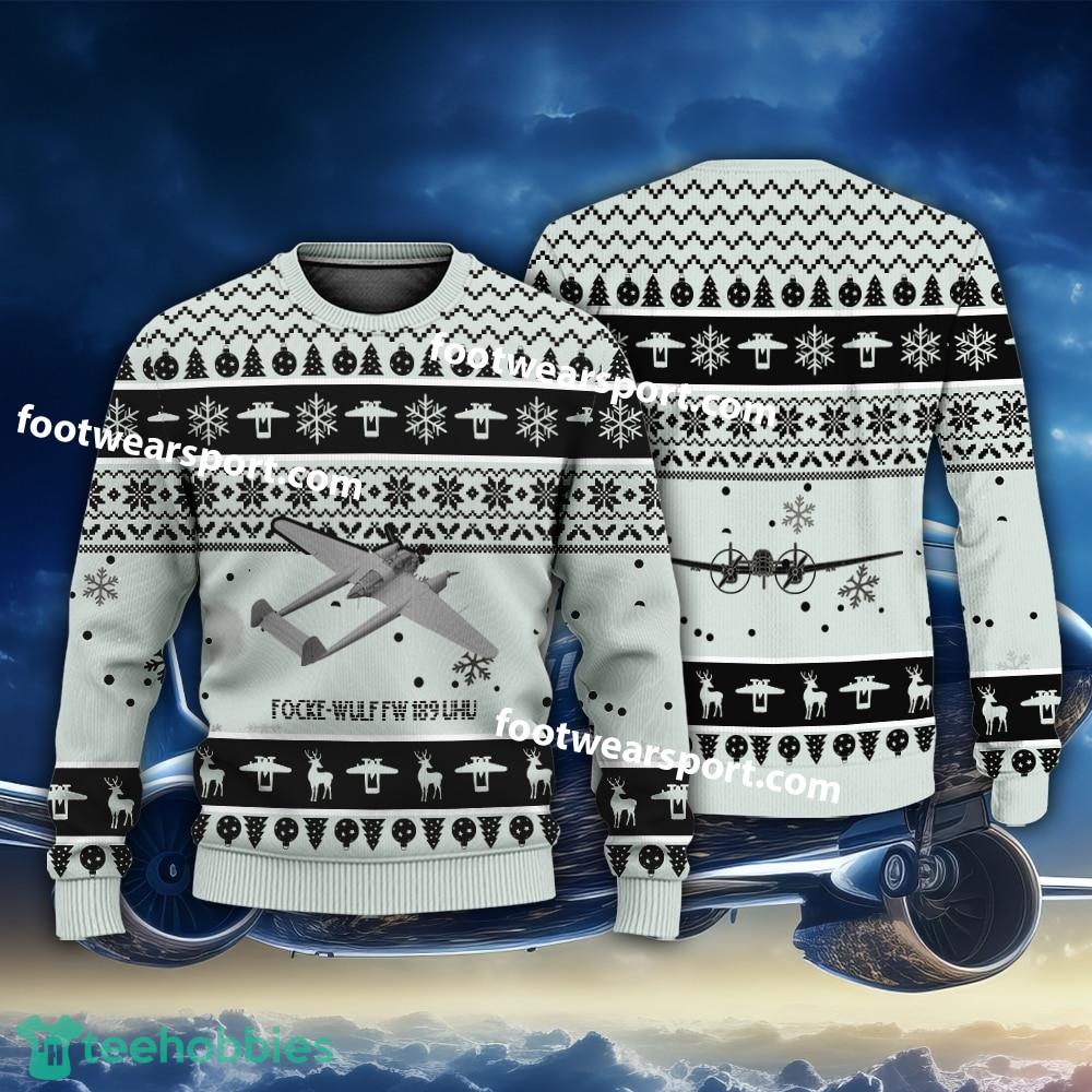Aircraft Drawing Focke-Wulf Fw 189 Uhu Christmas 3D Sweater Gift For Adult