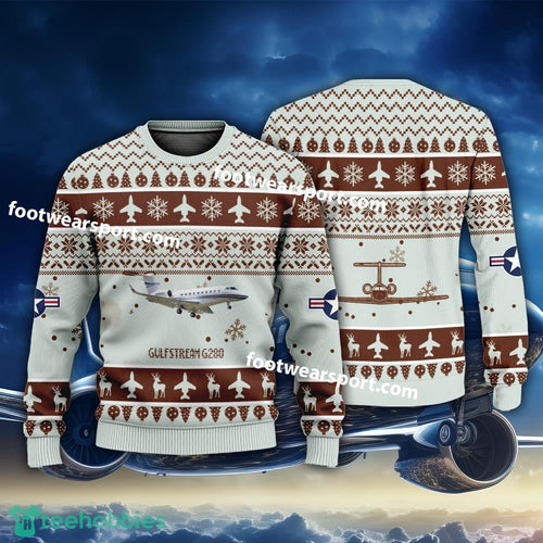 Aircraft Drawing Gulfstream G280 Christmas Sweater For Men Women