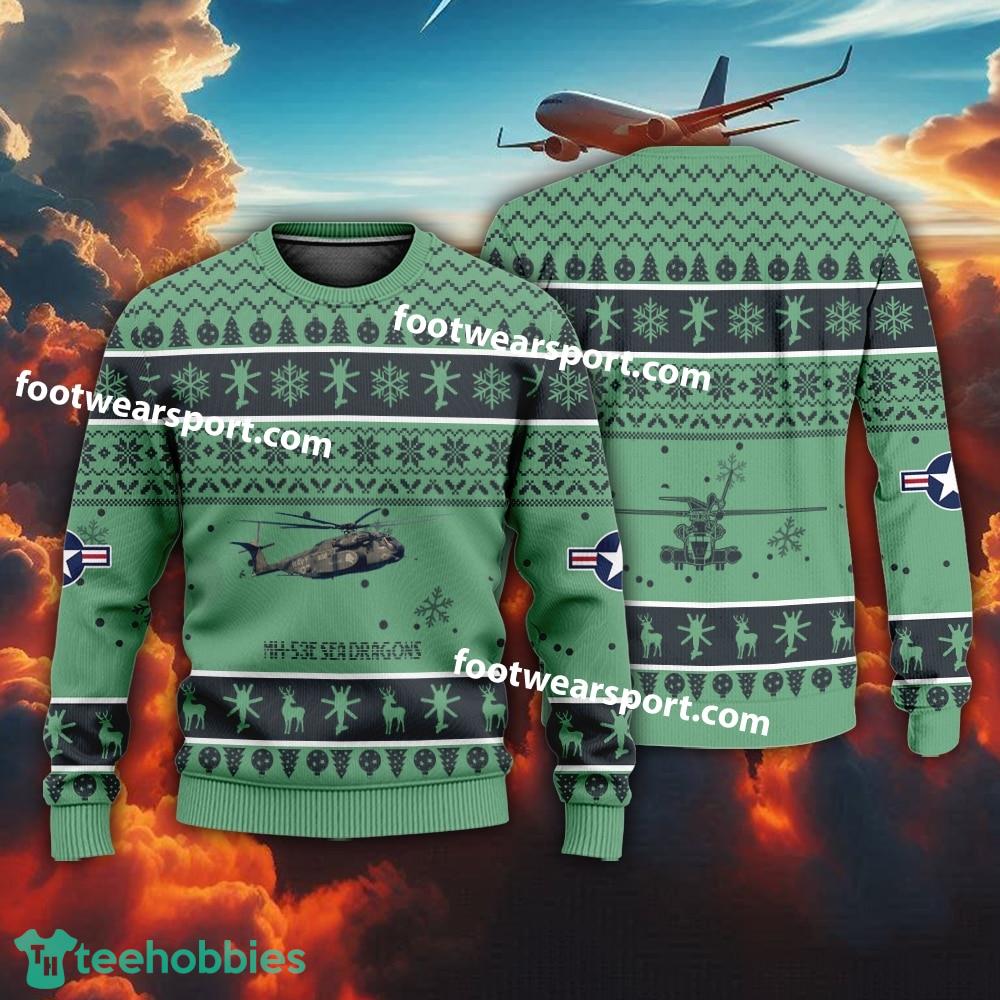 Aircraft Drawing MH-53E Sea Dragons MH53E US Marine Corps Christmas Sweater Gift Christmas