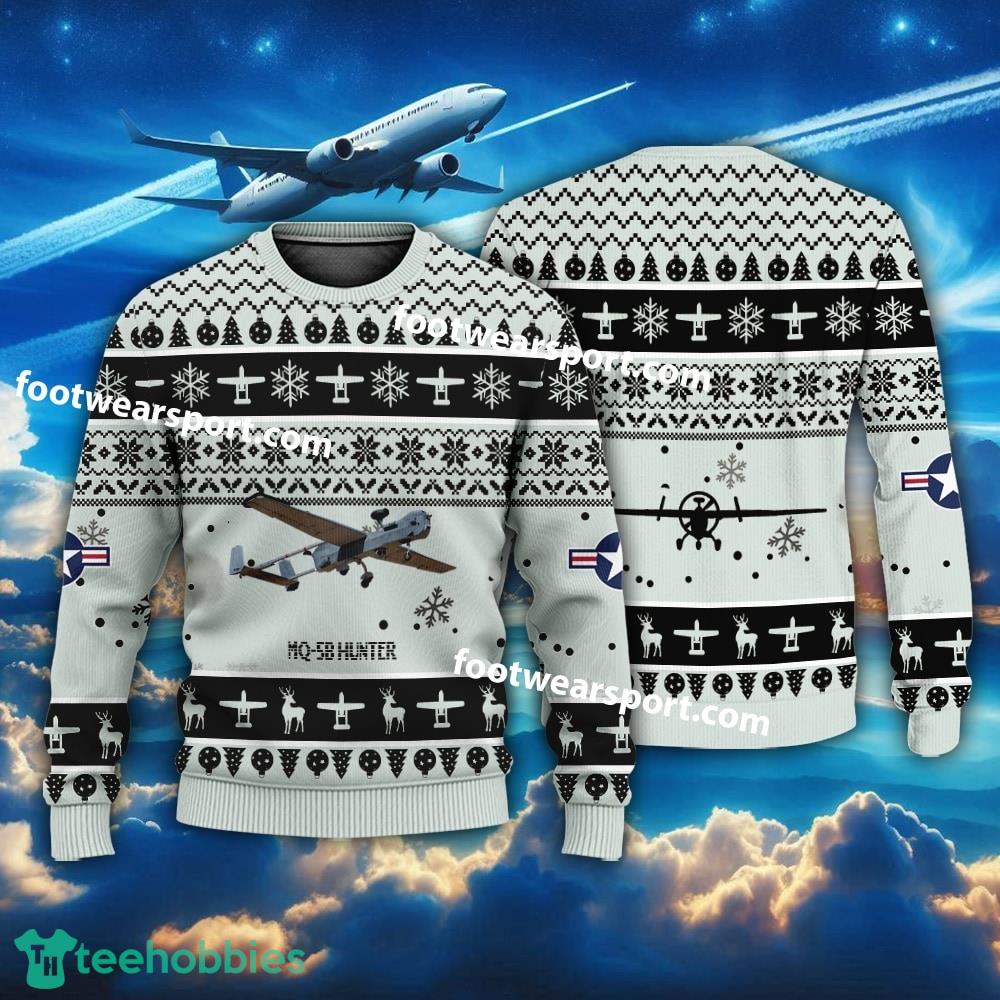 Aircraft Drawing MQ-5B Hunter MQ5B US Army Christmas Sweater Gift Veteran