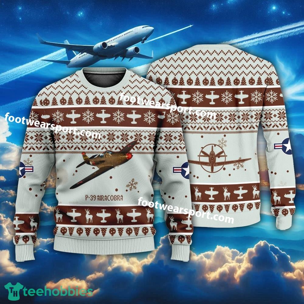 Aircraft Drawing P-39 Airacobra P39 US Army Christmas Sweater Gift Christmas