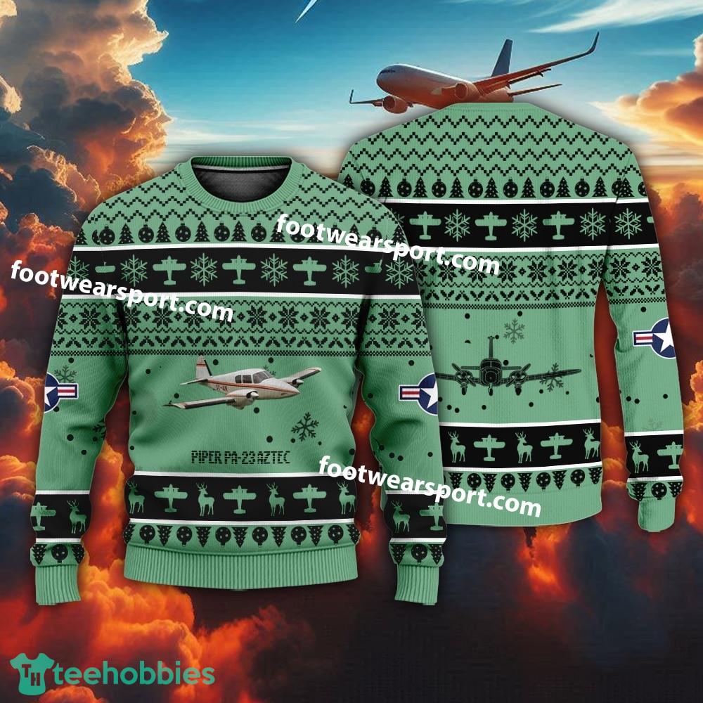 Aircraft Drawing Piper PA-23 Aztec PA23 The US Navy Christmas 3D Sweater Gift For Adult