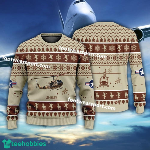 Aircraft Drawing UH-1 Huey UH1 US Army Christmas Sweater Gift Christmas
