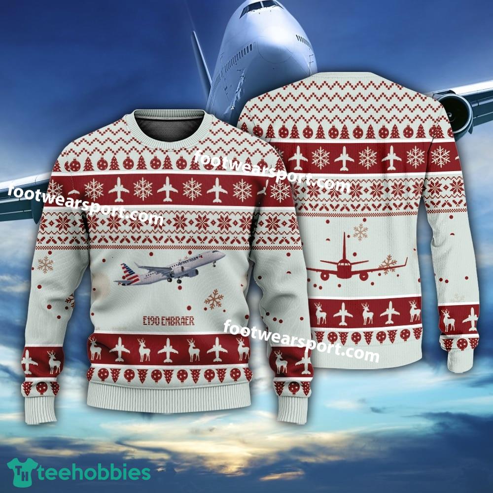 Aircraft E190 Embraer Xmas Sweater AOP Gift Holidays
