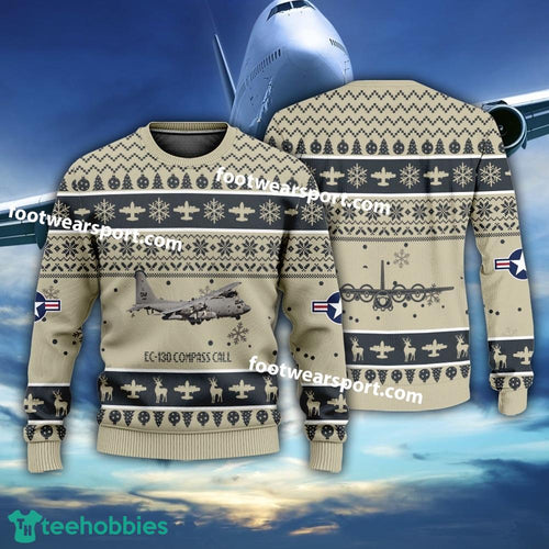 Aircraft EC-130 Compass Call EC130J EC130H EC130E US Air Force Xmas 3D Sweater Gift For Adult
