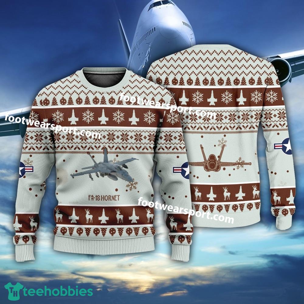 Aircraft FA-18 Hornet FA18 US Navy Christmas Sweater For Men Women