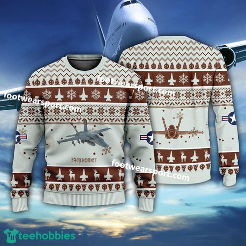 Aircraft FA-18 Hornet FA18 US Navy Christmas Sweater For Men Women