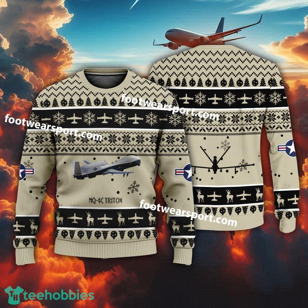 Aircraft Northrop Grumman MQ-4C Triton MQ4C US Navy Christmas Sweater Gift Veteran