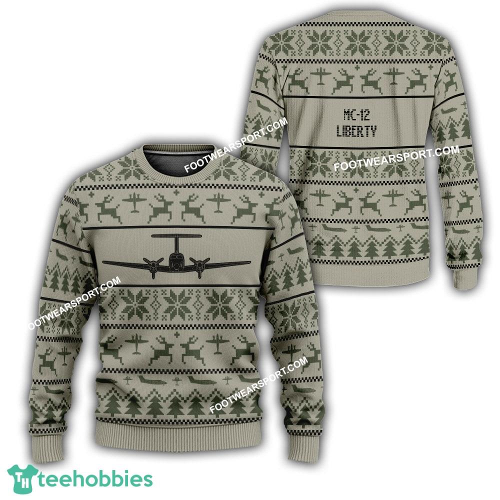 Aircraft Veteran MC-12 Liberty MC12 Ugly Christmas Sweater Gift Holidays