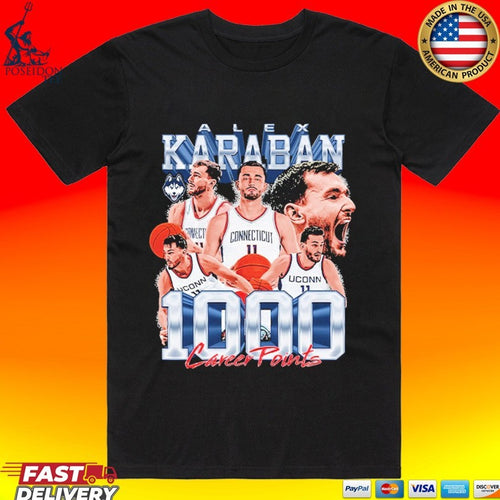 Alex Karaban 1000 Career Points UConn Huskies Men’s Basketball Connecticut T-shirt