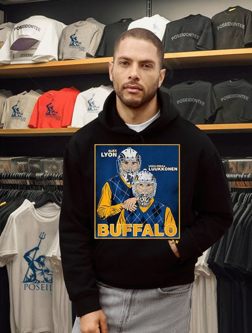 Alex Lyon & Ukko-pekka Luukkonen Buffalo Family Portrait T-shirt