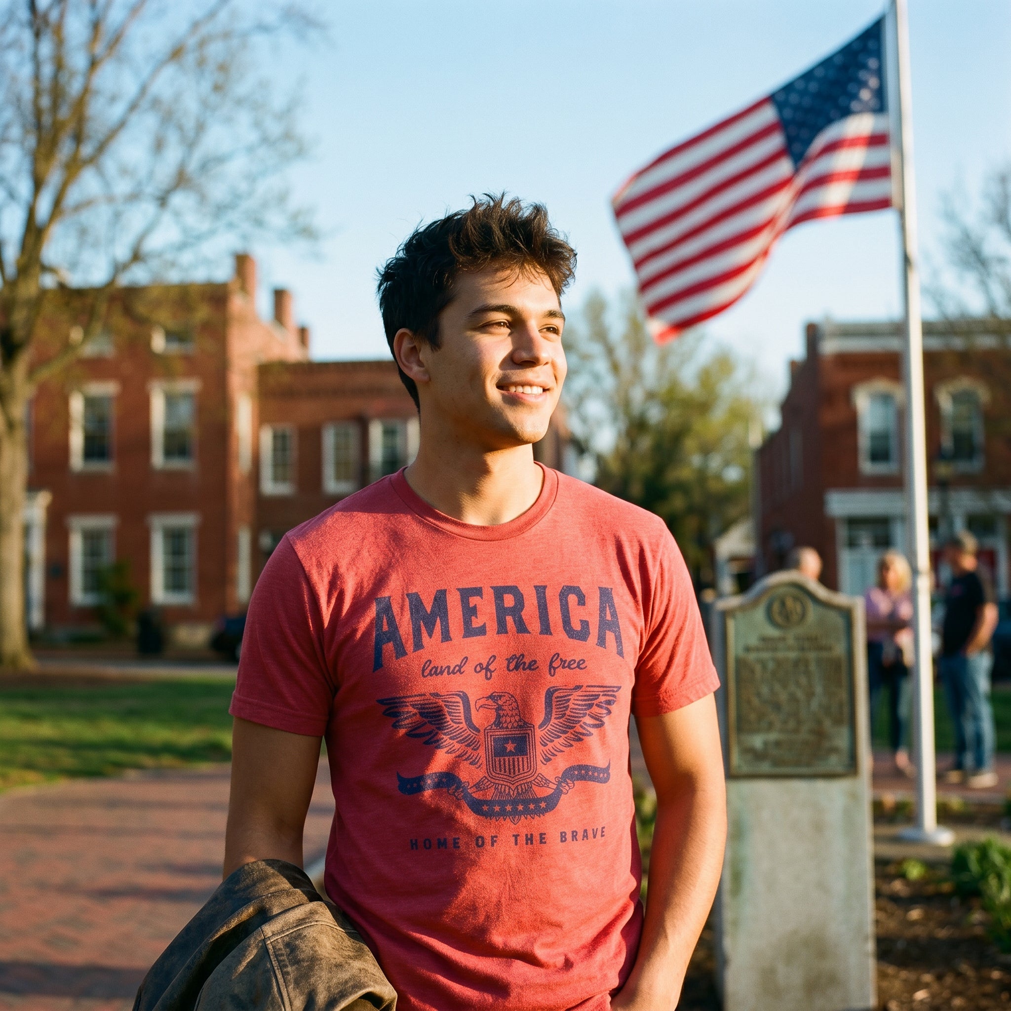 America Land Of The Free Home Of The Brave Men's T Shirt
