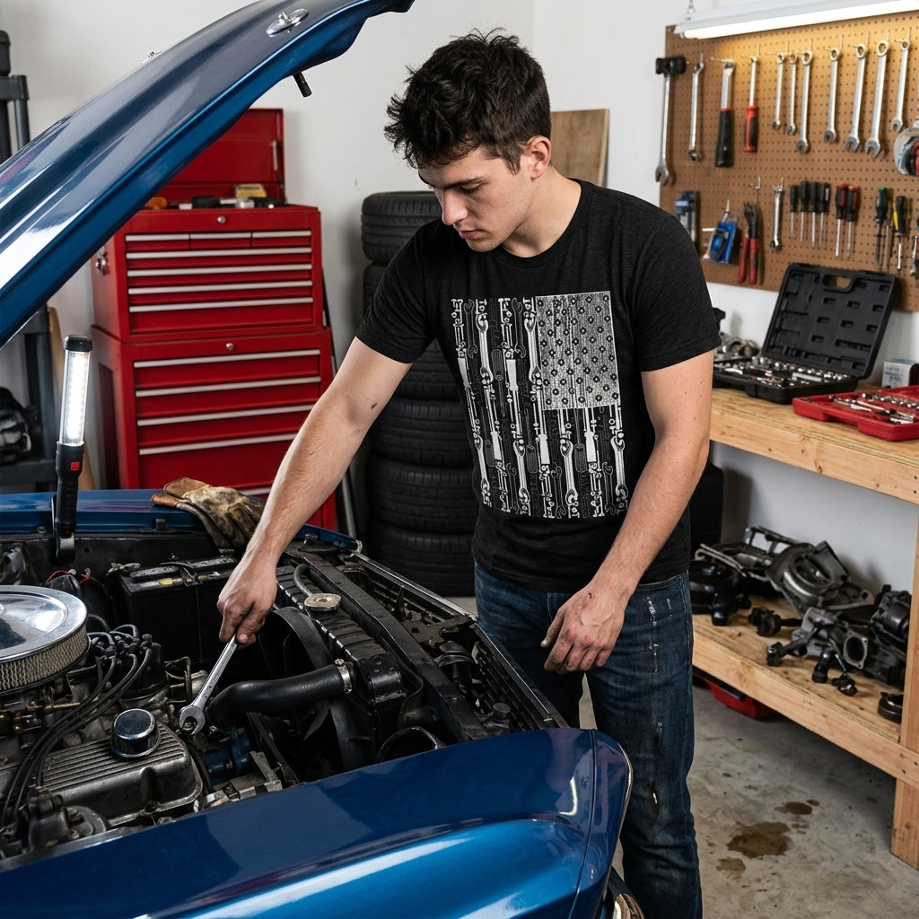 USA Flag Tools Men's T Shirt