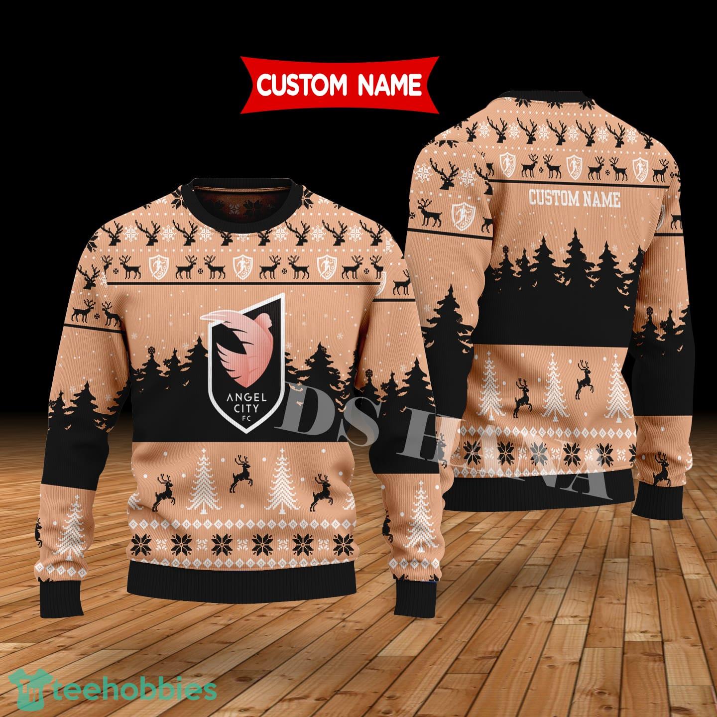Angel City FC Custom Name Merry Xmas Sweater For Soccer Sport Team’s Fans Sweater