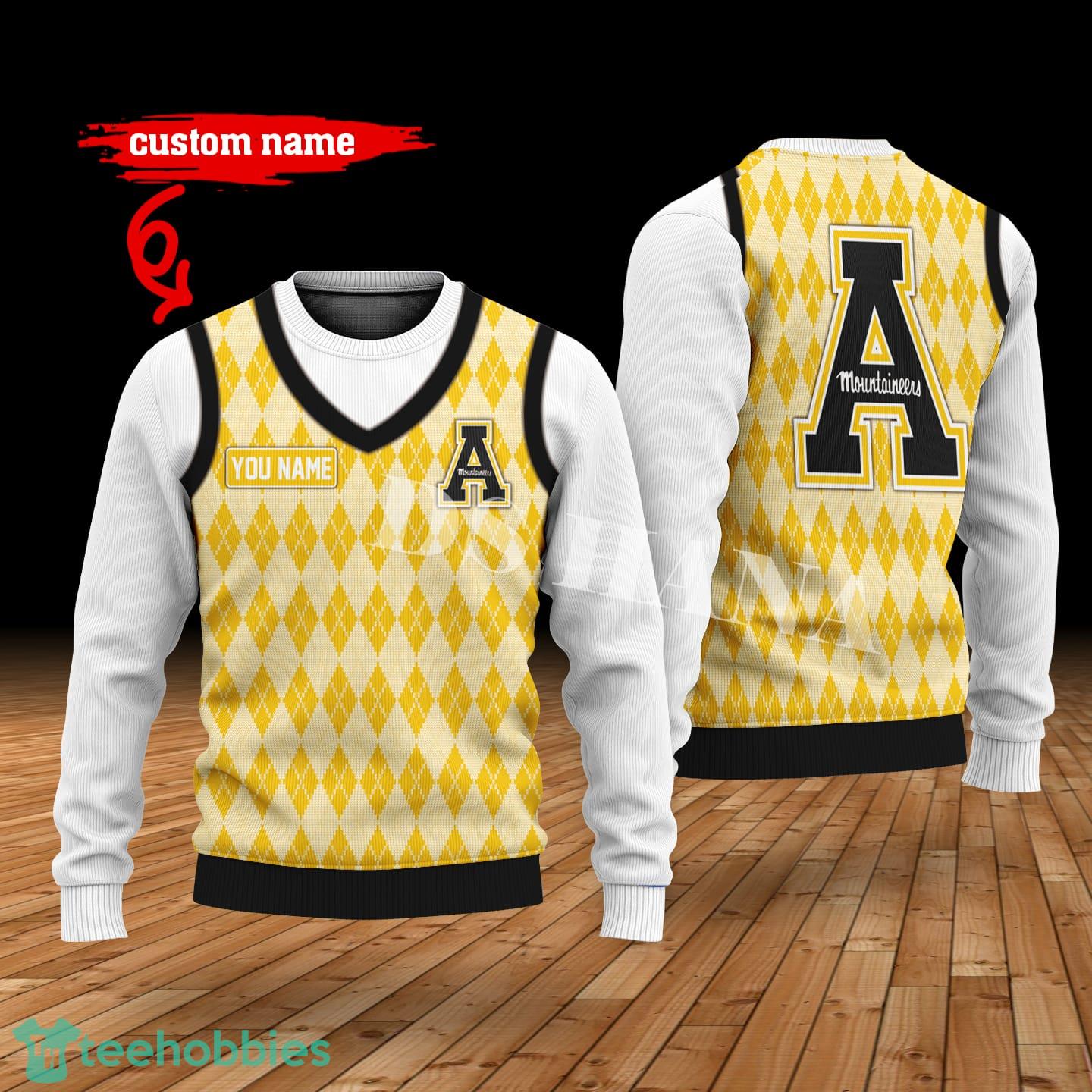 App State Mountaineers Custom Name New Style Sweater Ghile Style 3D Print Christmas Sweater