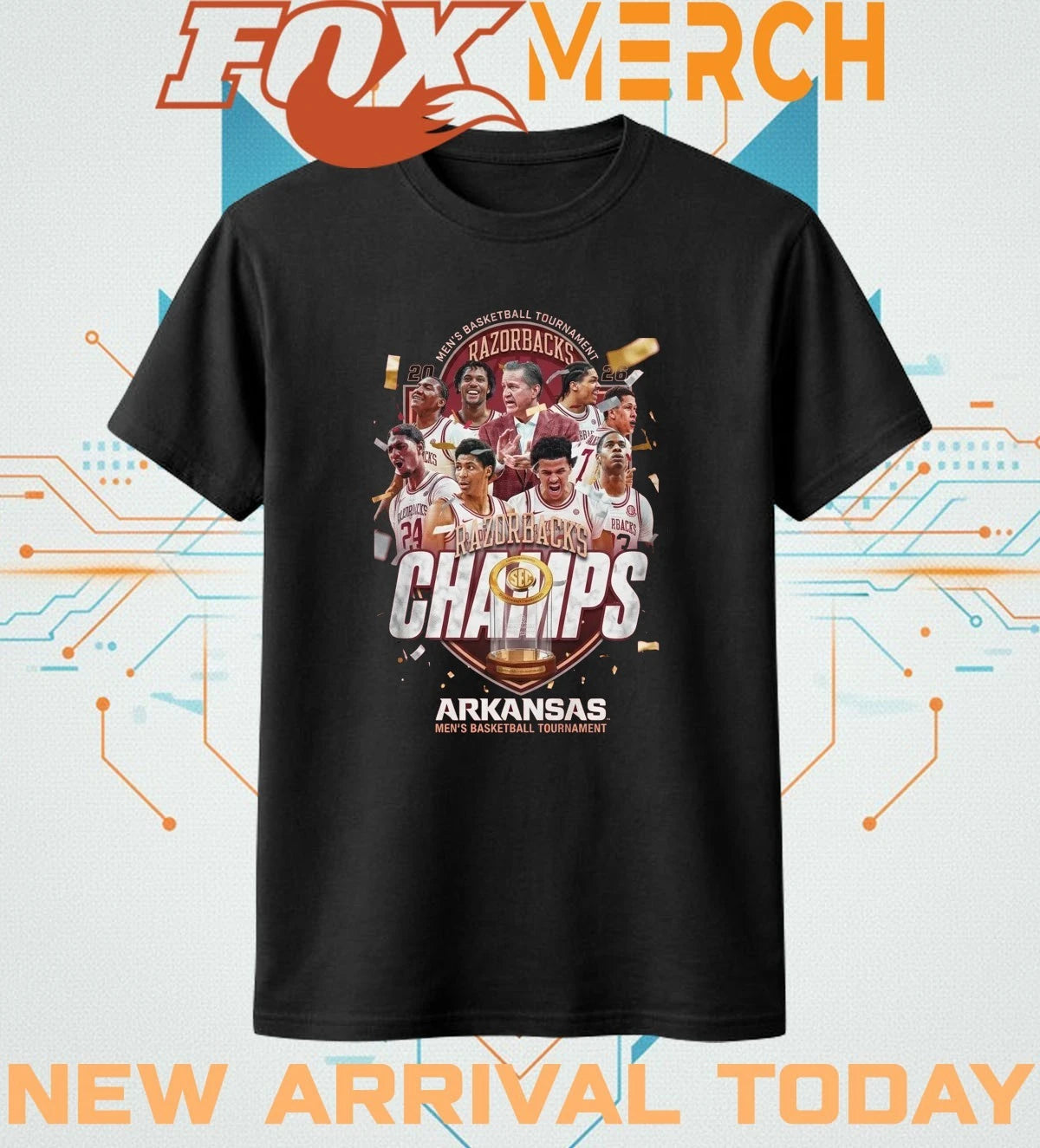 Arizona Razorbacks 2026 Men’s Basketball Tournament Champs shirt