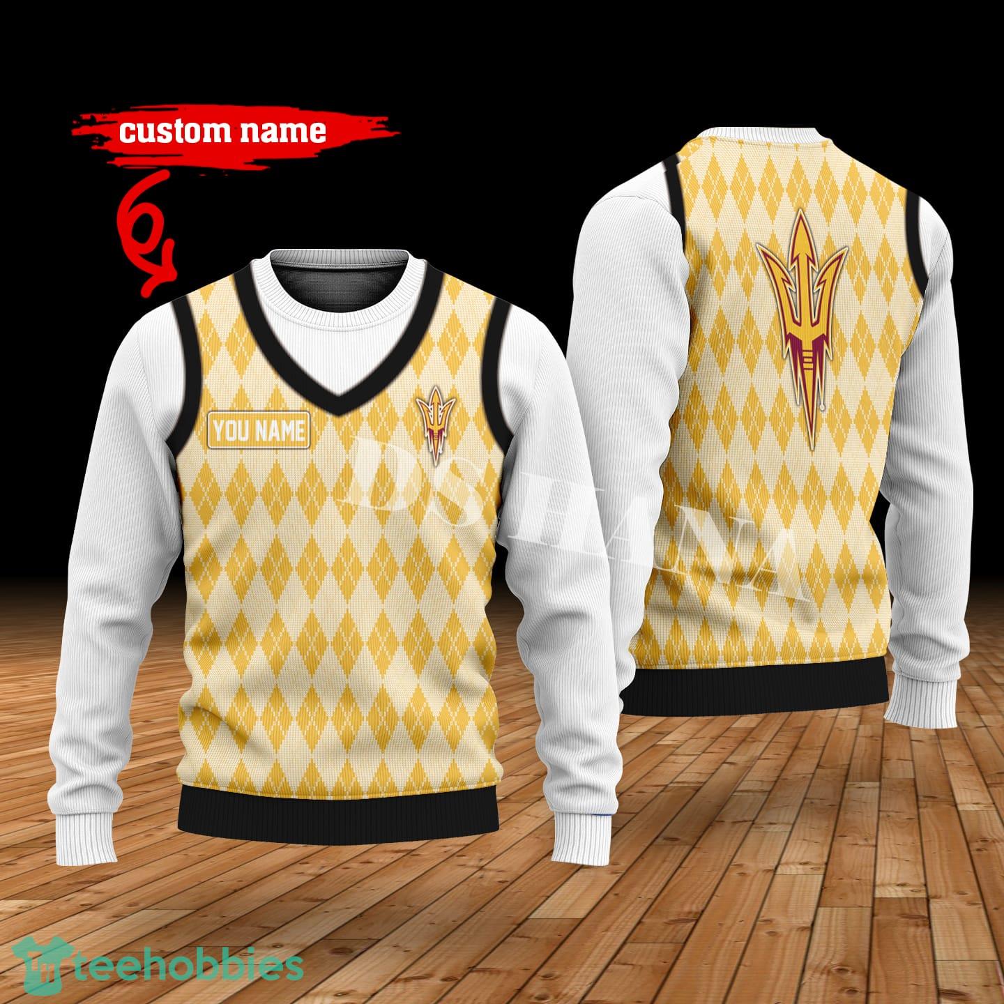 Arizona State Sun Devils Custom Name New Style Sweater Ghile Style 3D Print Christmas Sweater