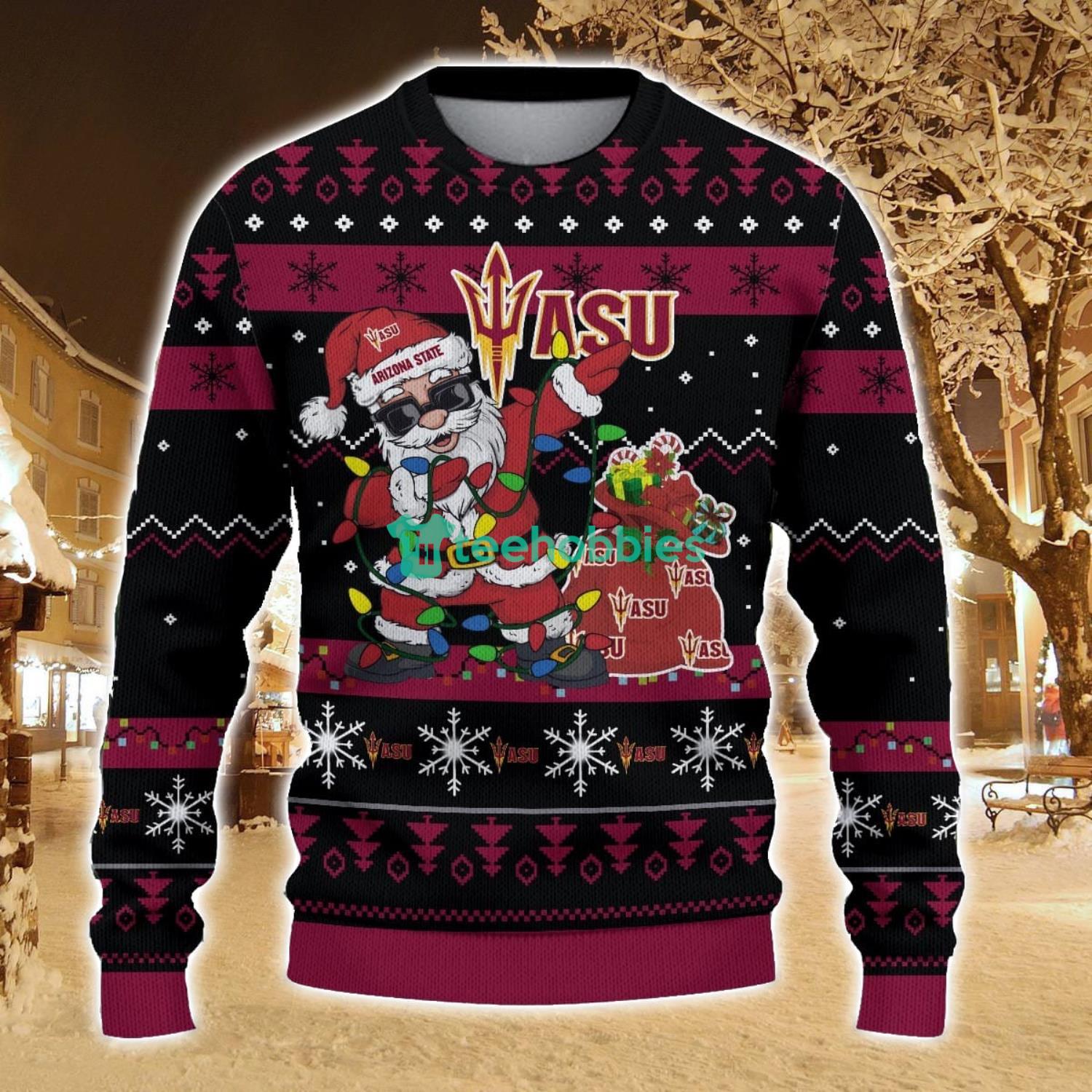 Arizona State Sun Devils Santa Claus Ugly Christmas Sweater All Printed Sweater For Fans Gift Ideas