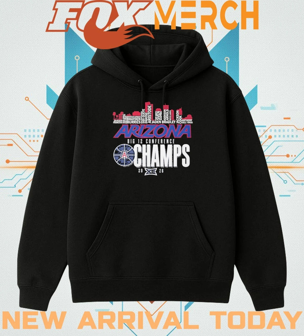 Arizona Wildcats 2026 Big 12 Conference Champs city skyline t-shirt