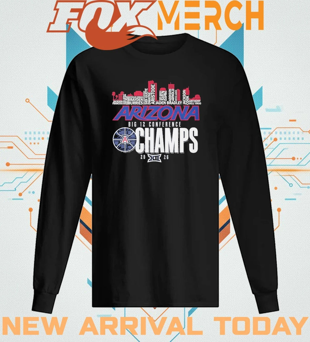 Arizona Wildcats 2026 Big 12 Conference Champs city skyline t-shirt