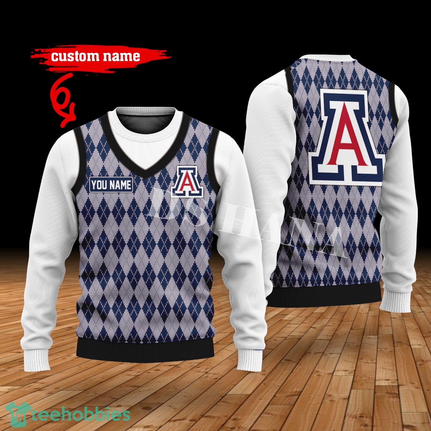 Arizona Wildcats Custom Name New Style Sweater Ghile Style 3D Print Christmas Sweater