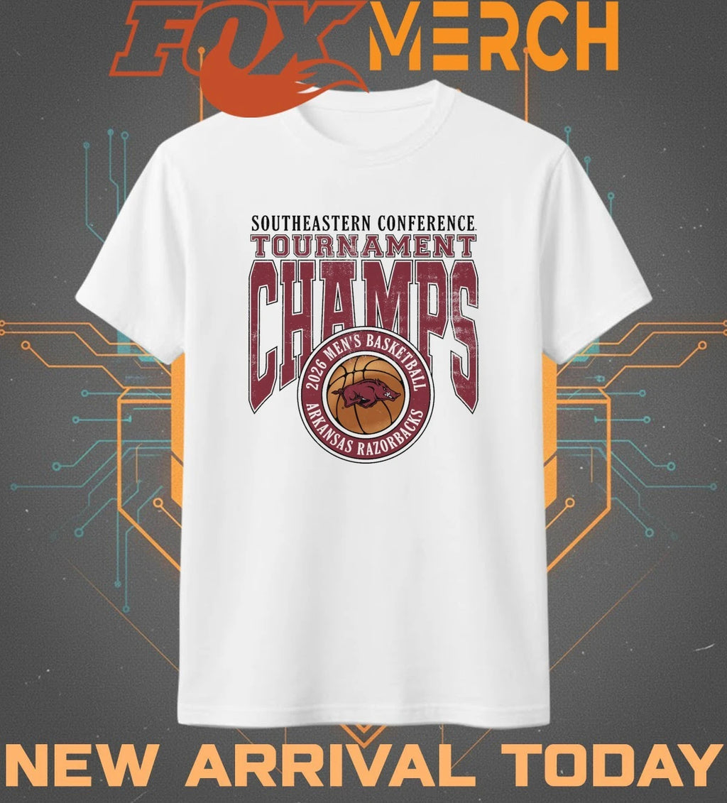 Arkansas Razorbacks 2026 Men’s Basketball Southeastern Conference Tournament Champs t-shirt
