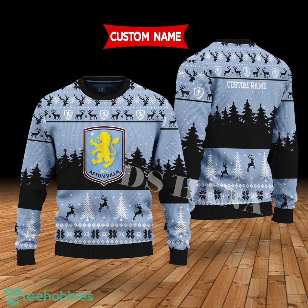 Aston Villa Custom Name Merry Xmas Sweater For Soccer Sport Team’s Fans Sweater