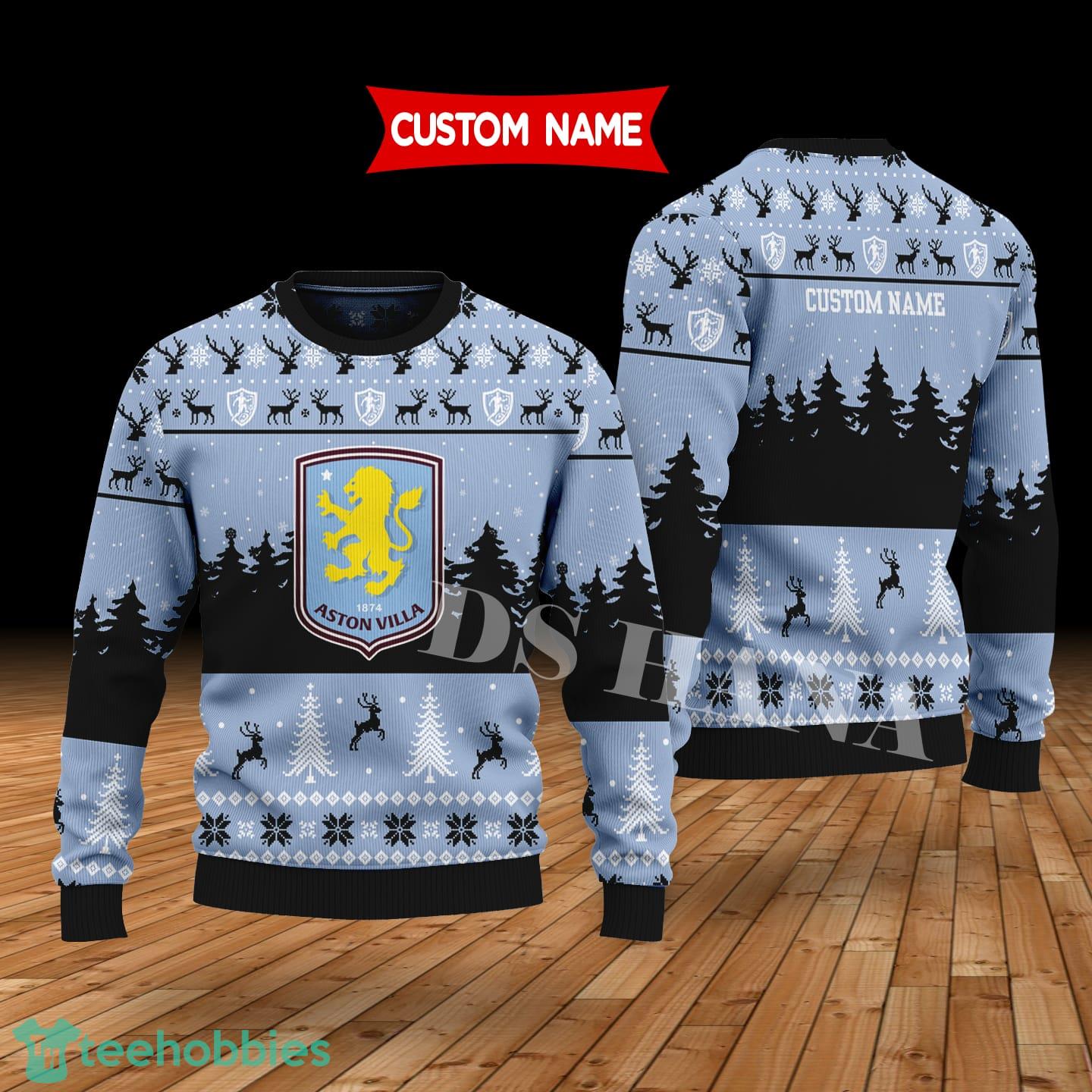 Aston Villa Custom Name Merry Xmas Sweater For Soccer Sport Team’s Fans Sweater