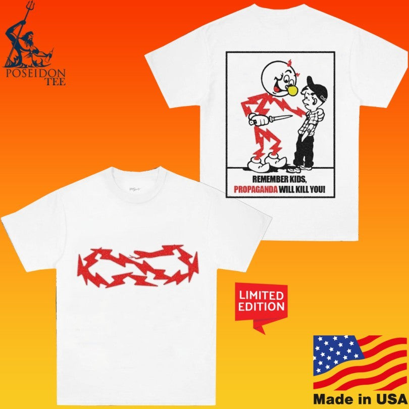 Astrofat Remember Kids Propaganda Will Kill You Electric T-shirt