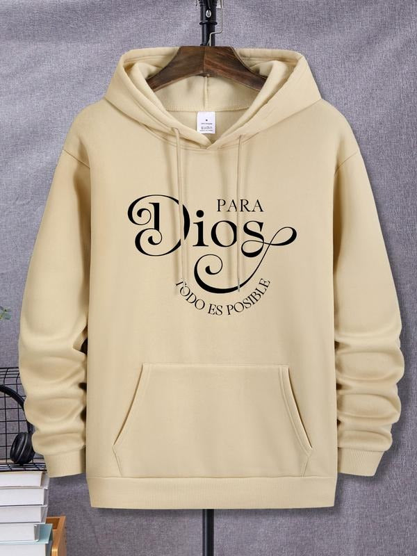 The new "God Anything is Possible" letter-printed comfortable men's hooded sweatshirt and a loose-fitting spring/autumn...
