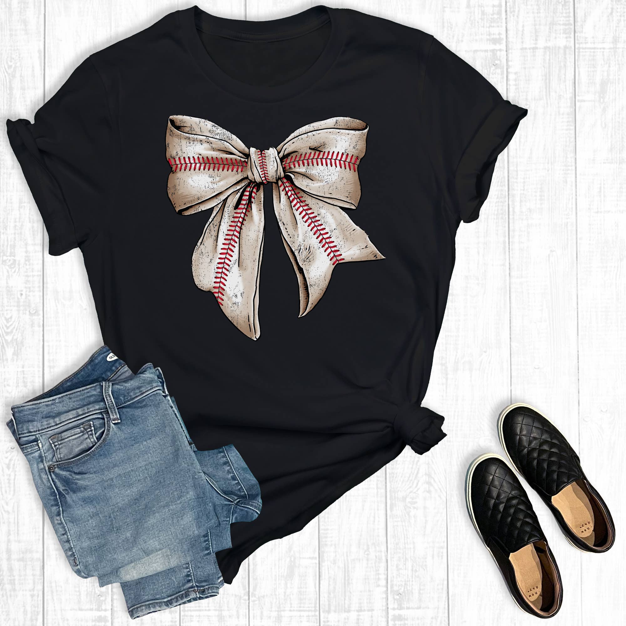 Coquette Baseball Bow Graphic Tee Hoodie, Sweatshirt | PodTeesHub.com