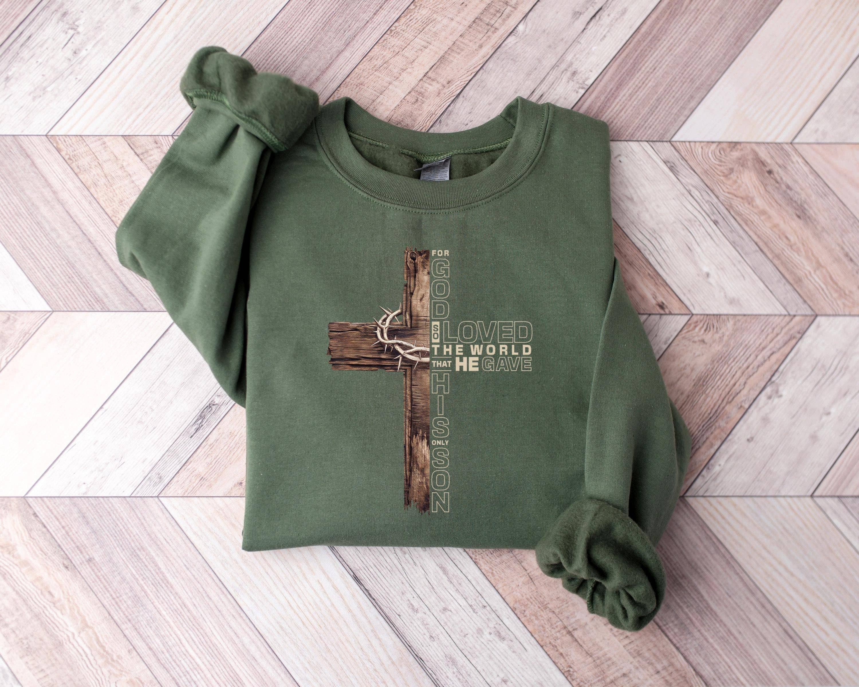 For God So Loved the World Christian Tee Hoodie, Sweatshirt | PodTeesHub.com