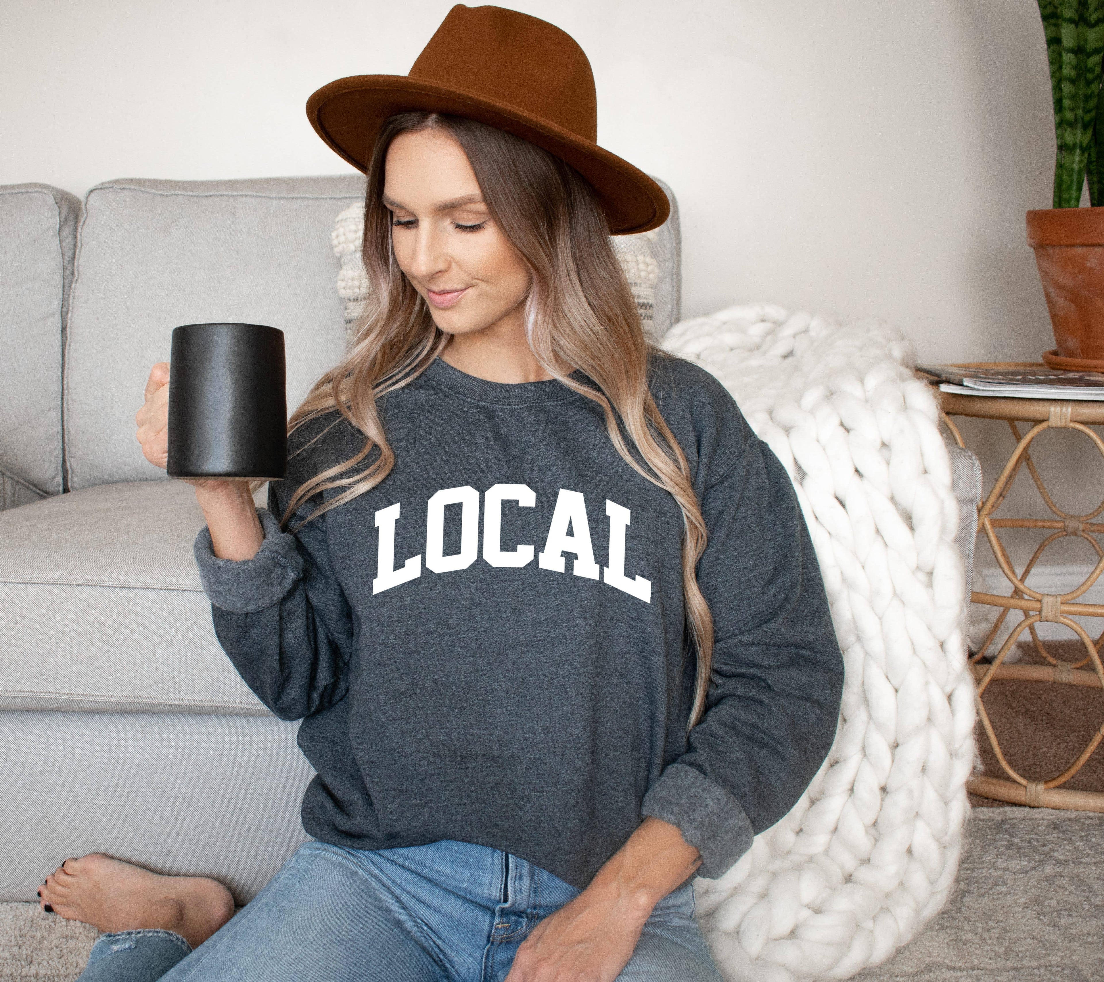 Local College Block Crew Neck Sweatshirt T-Shirts, Hoodie | PodTeesHub.com