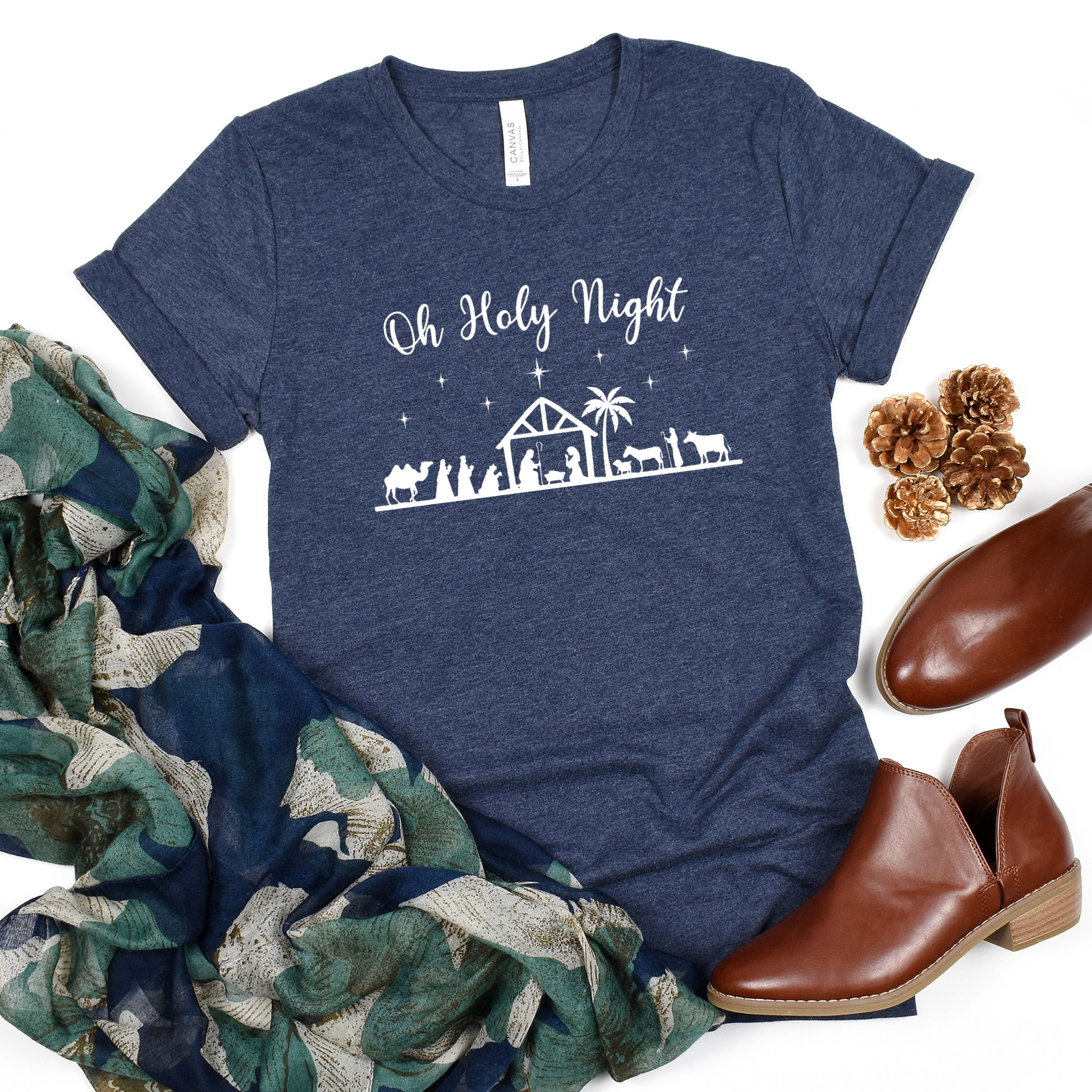 Oh Holy Night Christmas Tee - Christmas Tshirt Hoodie, Sweatshirt | PodTeesHub.com