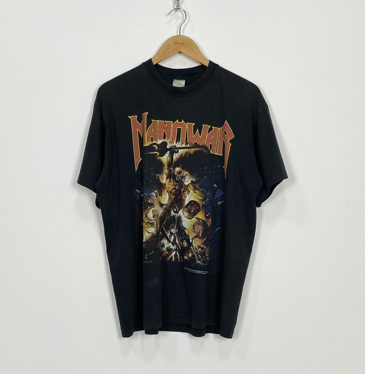 Band Tees Vintage 1998 Manowar Hell On Stage Tour Metal Rock T Shirt Hoodie, Sweatshirt | PodTeesHub.com