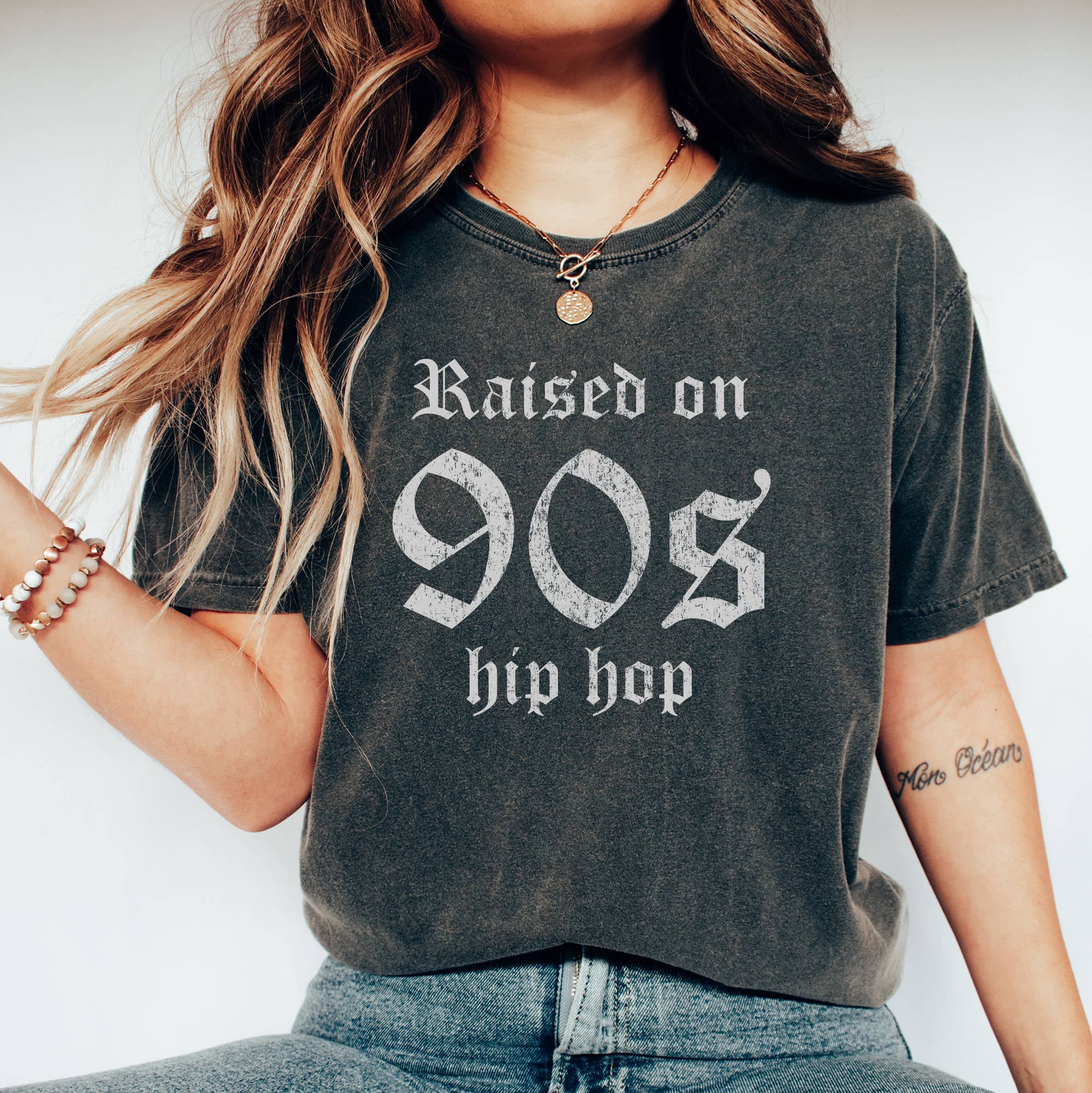 90s Hip Hop Graphic Tee, Raised On 90s Hip Hop Shirt Hoodie, Sweatshirt | PodTeesHub.com