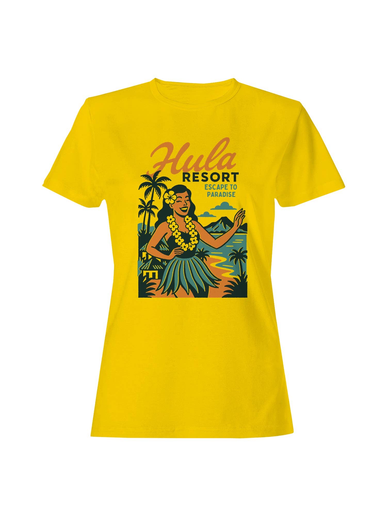 Hula Resort Escape To Paradise Women's T-Shirt Hoodie, Sweatshirt | PodTeesHub.com