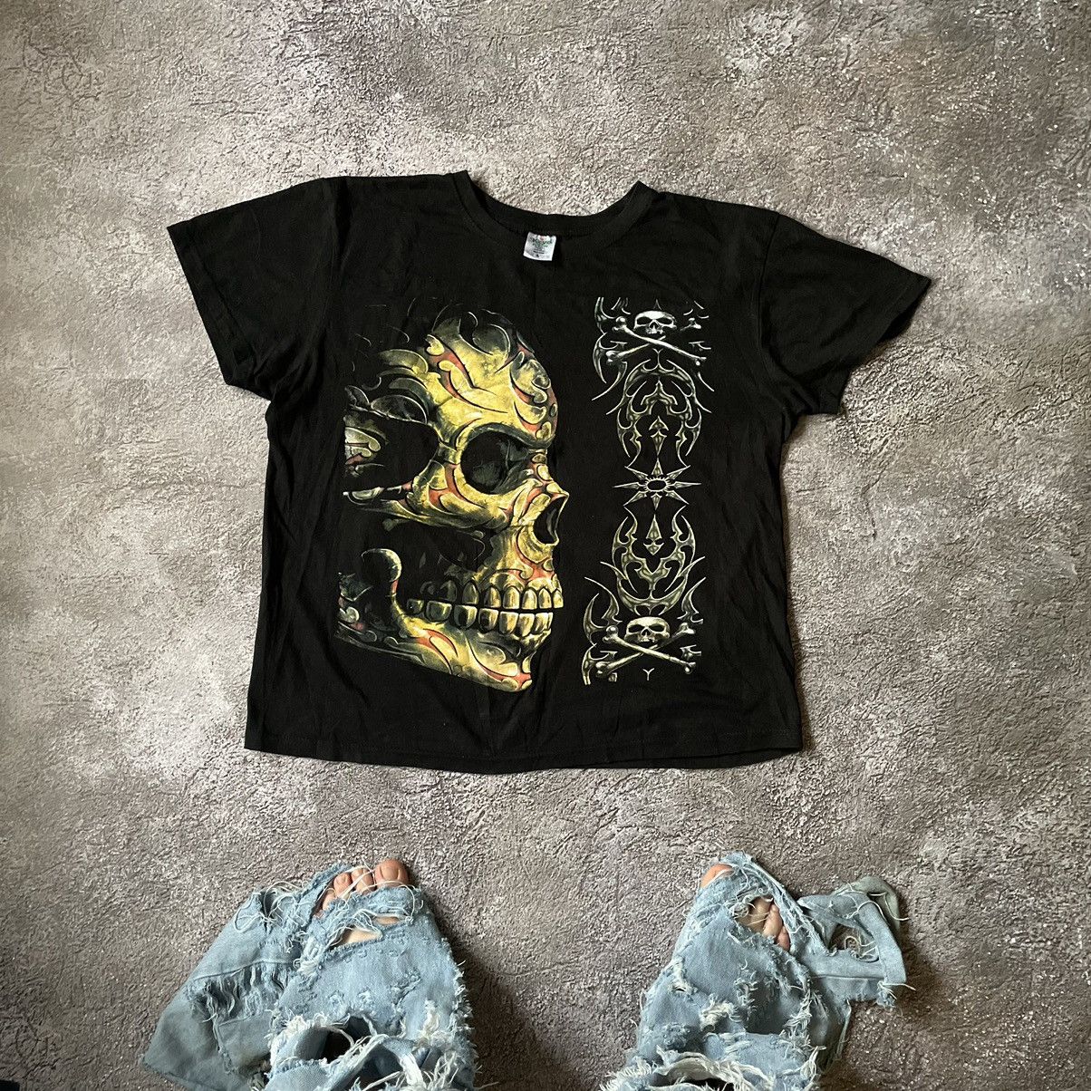 Vintage Y2k Skulls Bones Face Blood Dead Creepy Horror Tee Hoodie, Sweatshirt | PodTeesHub.com