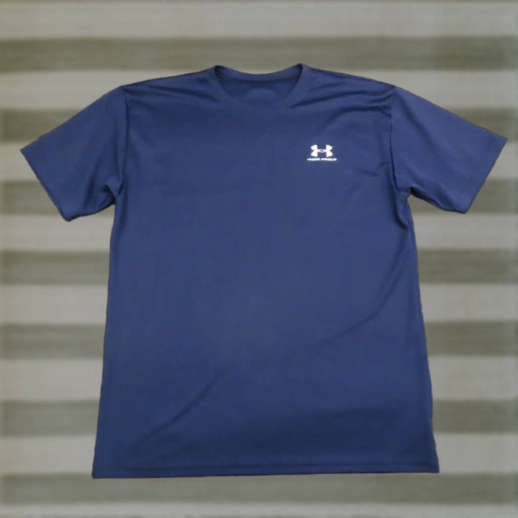 Armour Under Armour Shirt Adult Medium Navy Blue Breathable Short Sleeve Workout Mens Shirt Sp Hoodie, Sweatshirt