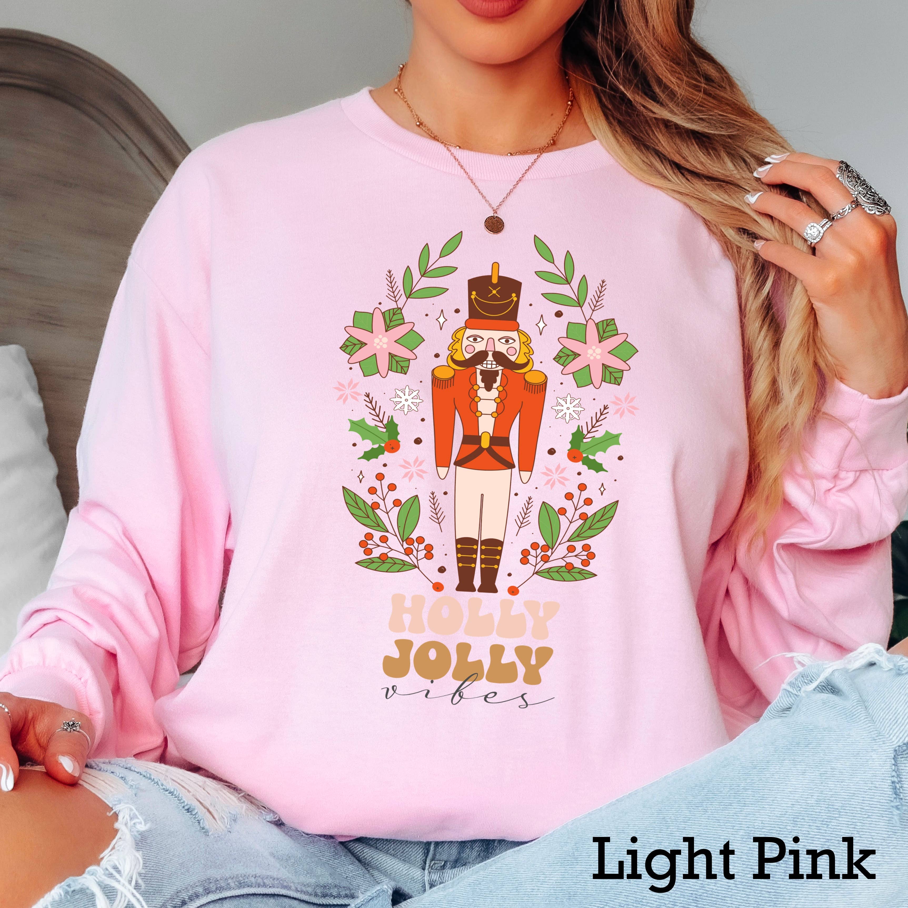 Holly Jolly Christmas 2025 Long Sleeve Shirt |Gildan Hoodie, Sweatshirt | PodTeesHub.com