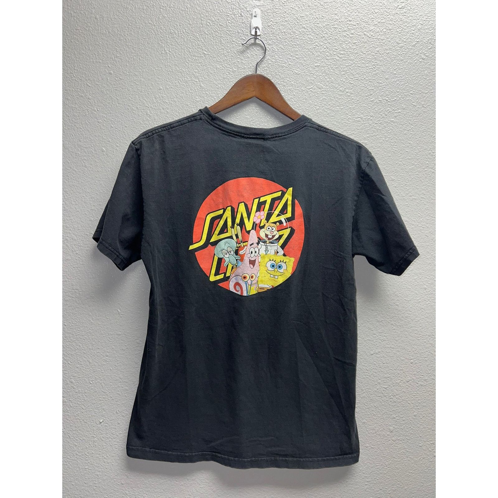 Cruz Skateboards Santa Cruz Spongebob Shirt Skate Tv Show Collab Black Tee M Hoodie, Sweatshirt | PodTeesHub.com