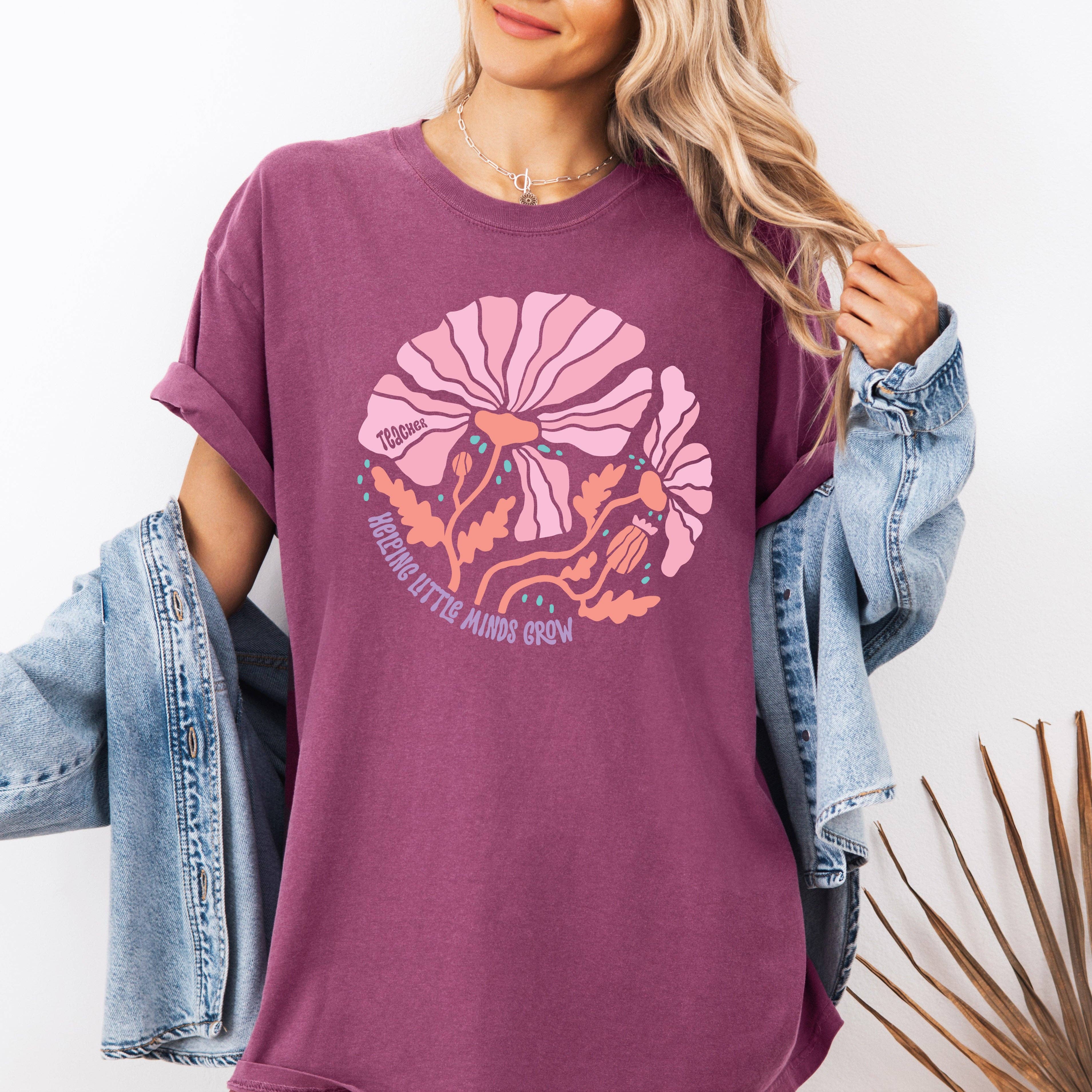 Helping Little Minds, Teacher, Boho Back To School T-Shirt Hoodie, Sweatshirt | PodTeesHub.com