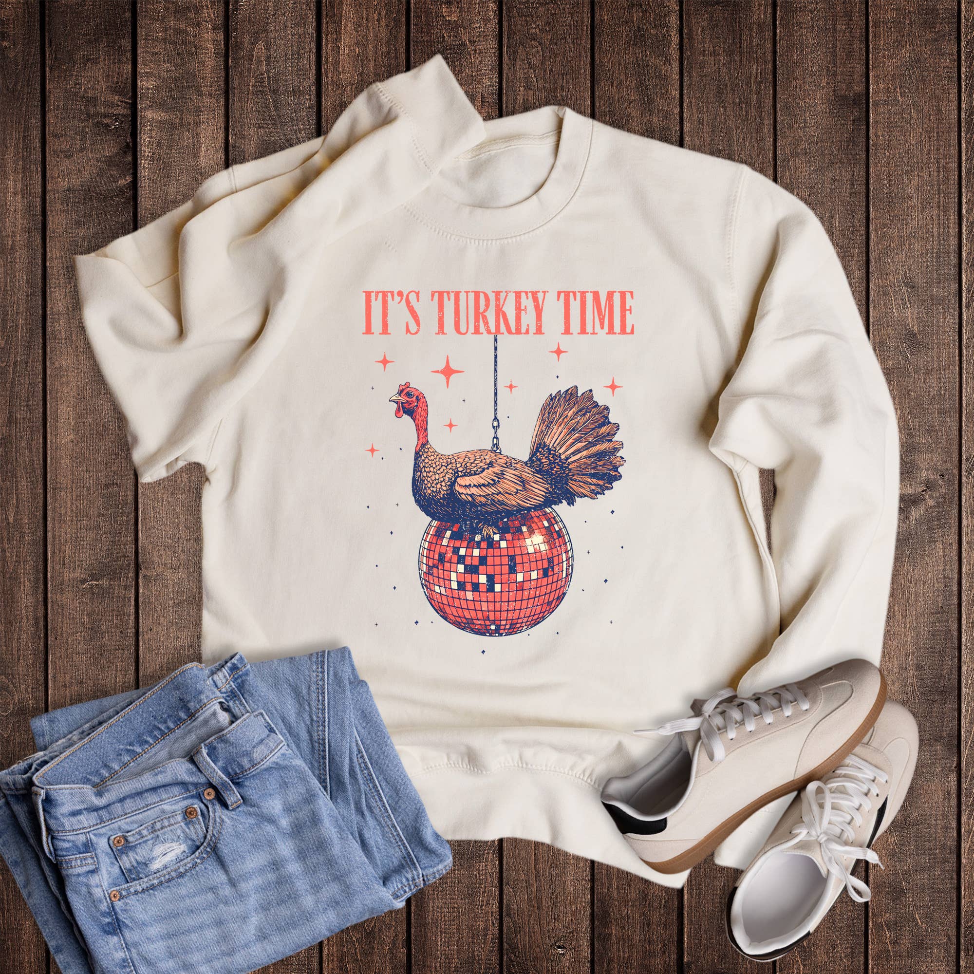 Thanksgiving It's Turkey Time Sweatshirt T-Shirts, Hoodie | PodTeesHub.com