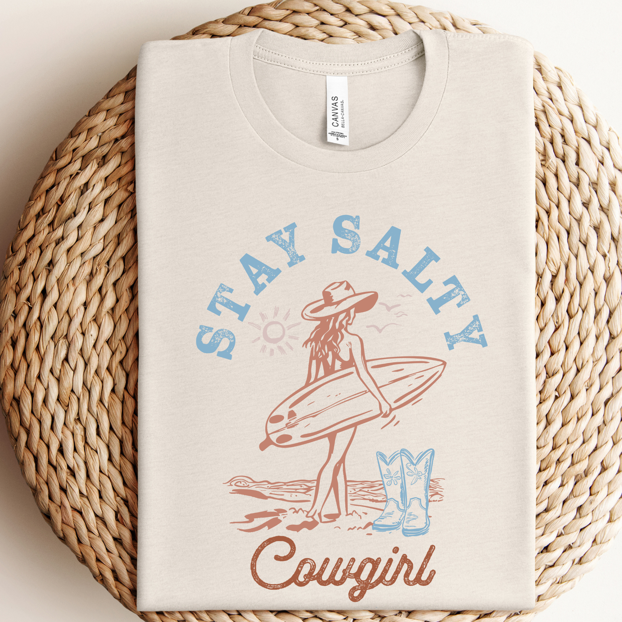 Stay Salty Cowgirl Graphic Tee Hoodie, Sweatshirt | PodTeesHub.com