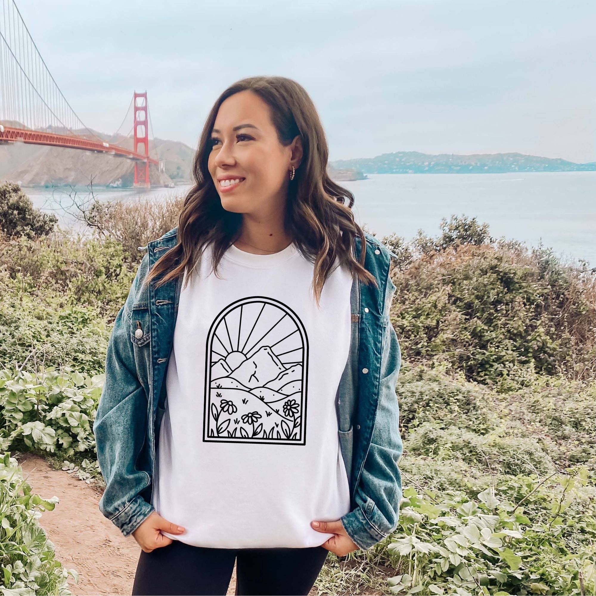 Floral Alpine Mountains Crewneck Sweatshirt Hoodie 289 T-Shirts | PodTeesHub.com